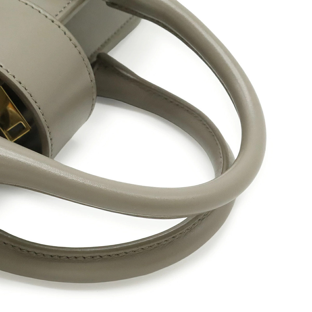 SAINT LAURENT PARIS YSL Yves Baby Cabas Handbag Leather Gray Strap - Picture 4 of 9